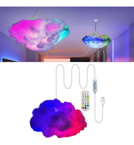 Nuvem De Algodão Diy Atmosfera Luz Decoração Do Quarto