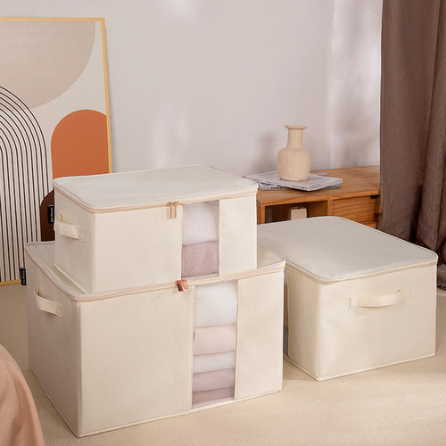 Caja De Almacenamiento De Ropa De Tela Plegable Con Cesta