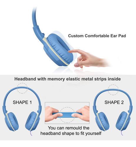 Auriculares Simolio Wired Para Niños Con Micrófono, Color Mo