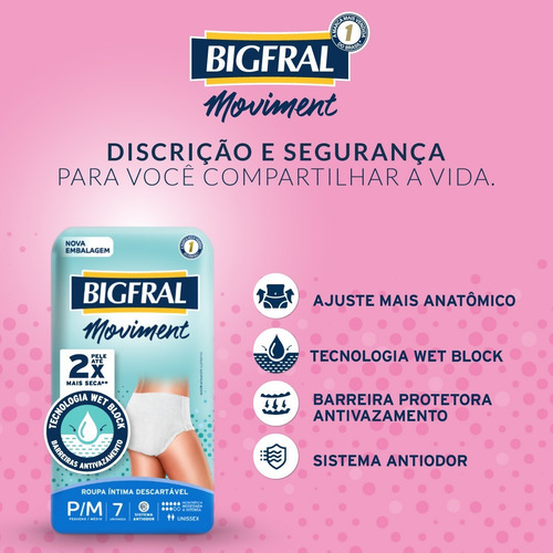 Imagem 3 de 6 de Kit Roupa Íntima Bigfral Moviment P/m - 56 Unidades