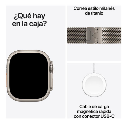 Apple Watch Ultra 2 Gps + Cellular De 49mm Titanio Natural Natural Estilo Milanés Natural Titanio