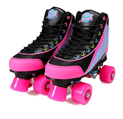 Kandy Luscious Skates Disco Diva Patines Negros Y Rosados ??