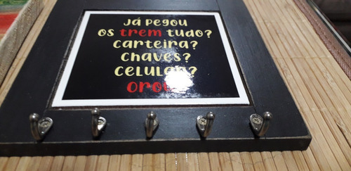 Porta Chave Com Azulejo - Já Pegou Os Trem Tudo?