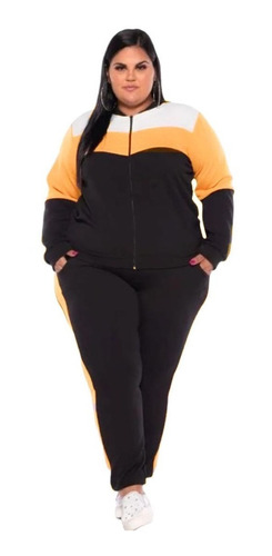 Conjunto Agasalho Feminino Plus Size G1 Ao G3 Inverno 