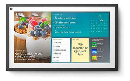 Smart Speaker Amazon Com Alexa Echo Show 15 Tela 15,5 Preto