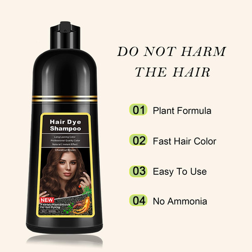 Lymznus Champú Para Tinte De Cabello Marrón Castaño 3 En 1,