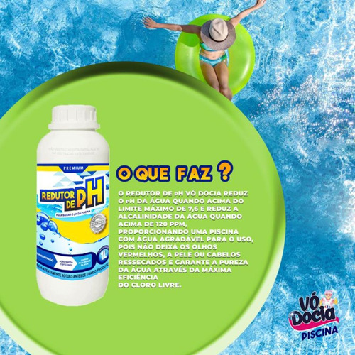 Ajustar Ph Piscina Com Redutor Concentrado Vodocia 5 Litros