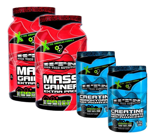 2 Mass Gainer 3 Kg Htn + 2 Creatina Micronizada 500