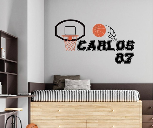 Nombre Y Numero Personalizado Baloncesto Vinilo Decorativo