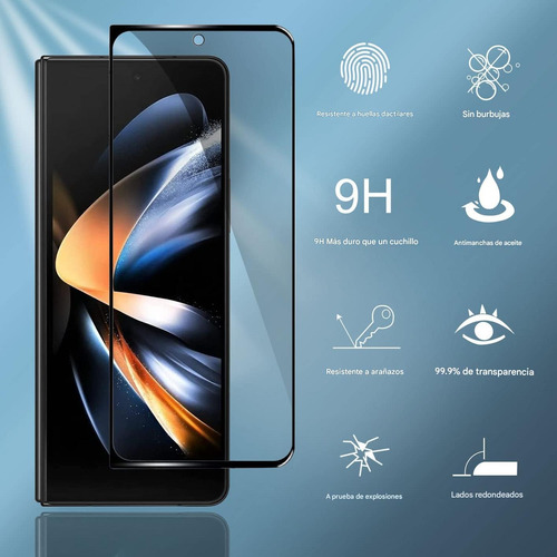 2 Micas Cristal Templado 9h Para Samsung Galaxy Z Fold 5