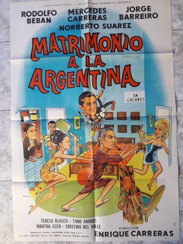 Poster Afiche Cine Argentino - Matrimonio A La Argentina *