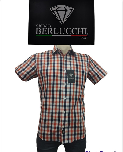 Camisa Giorgio Berlucchi Cuadros 06 Tallas Extras 42 - 48