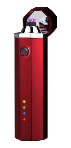 Encendedor Hexagonal Rojo Con Cable Usb Integrado Rojo