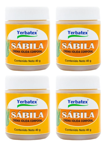 Pack 4 Pomadas De Sábila Frasco De 40g C/u Mentol