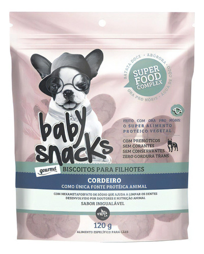 Snacks Gourmet Para Filhotes Sabor Cordeiro Oh Lalah 120g