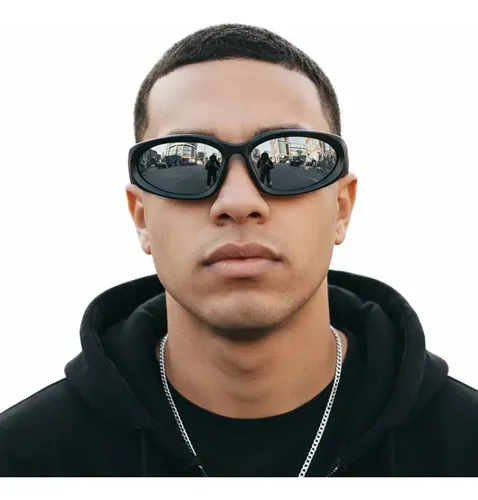 Oculos Sol Masculino Y2k Trap Oval Bale Hype Rap Ref Vintage