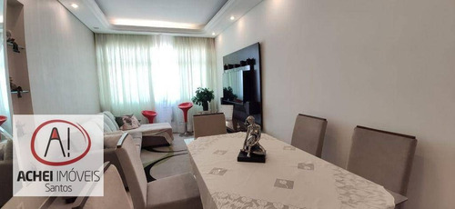 Imagem 3 de 30 de Apartamento Com 2 Dormitórios, 2 Suítes, Frente Mar, 1 Vaga, À Venda, 106 M² Por R$ 990.000 - Embaré - Santos/sp - Ap11433
