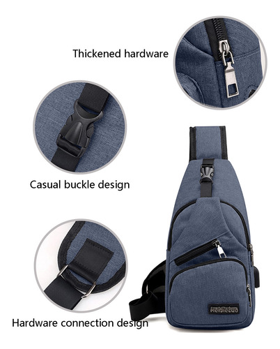 Mochila Bandolera Con Correa Y Orificio Usb Con Auriculares