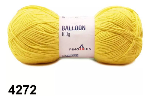 Lã Balloon Pingouin 100g 300mts Tex 333 Crochê Tricô Cor 4272- Lemon Ice