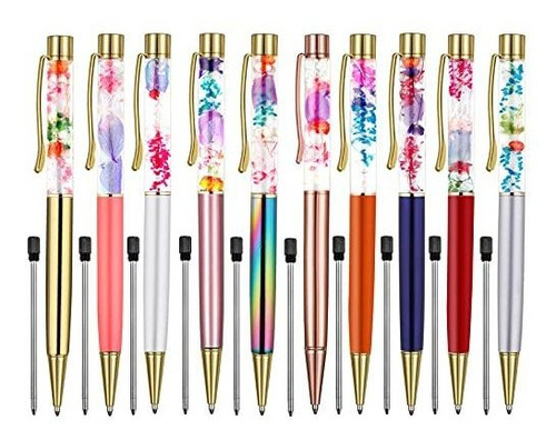 Bolígrafo - Ballpoint Pens,10 Pcs Metal Ball Pen Refillable 