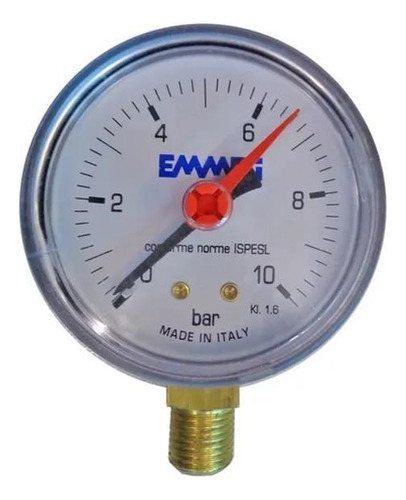Manômetro Para Medir Pressão Hidraúlica10 Bar-1/4 63mm