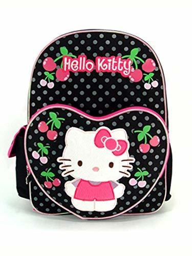 Sanrio Hello Kitty Backpack - Black Polka Cherry 16  Large G