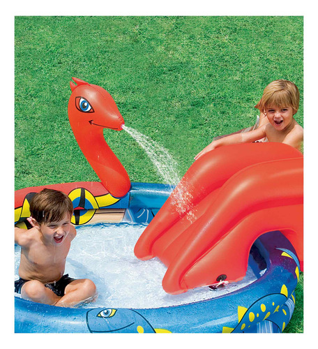 Imagen 2 de 8 de Pileta Inflable Redonda Con Tobogán Bestway 53033 243l