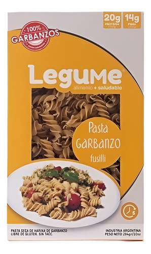 Pasta De Garbanzo Fusilli X284grs Legume - Sin Tacc