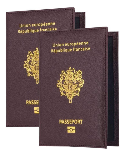 2 Piezas De Funda Para Pasaporte De Piel Sintética