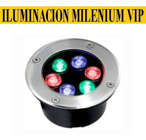 Lampara Reflector Led 6w Rgb Piso Empotrable Exterior 2 Años