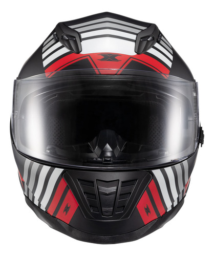 Capacete Texx Fechado Wing Grid Preto Vermelho Branco 58