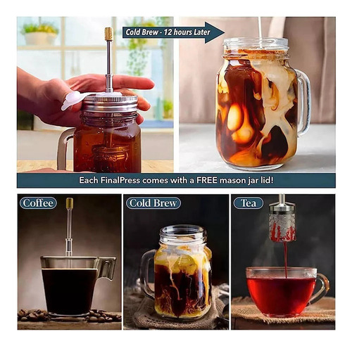 R 2 Filtros De Café Portátiles Para Café Y Té Con Prensado