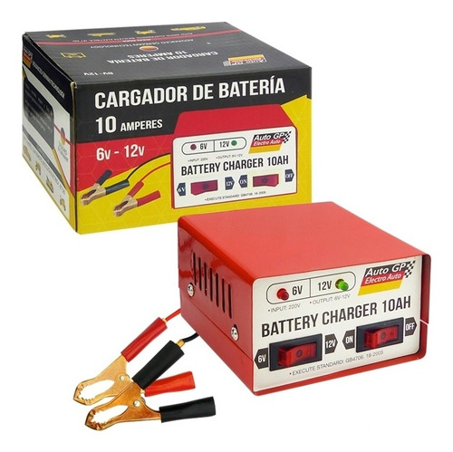 Cargador De Batería Para 6 Volt Y 12 Volt 10 Amperes 