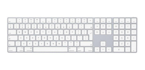 Imagen 1 de 1 de Teclado bluetooth Apple A1843 QWERTY inglés internacional color plata y blanco