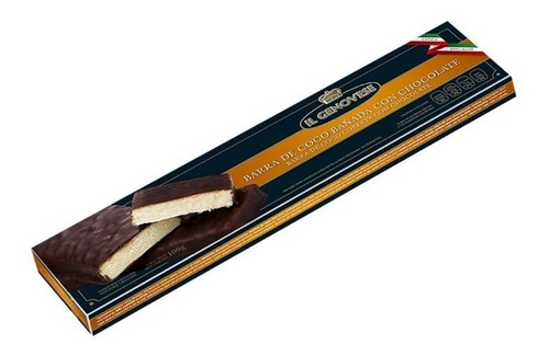 Turrón Barra De Coco Bañado Chocolate 100 Gr. Italiano