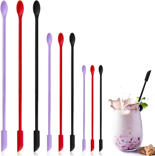9 Mini Espátulas De Maquillaje Reutilizables De Silicona