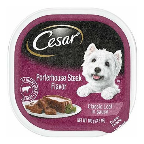 Cesar Suave Wet Dog Food Pan Clásico De La Salsa De Filete P