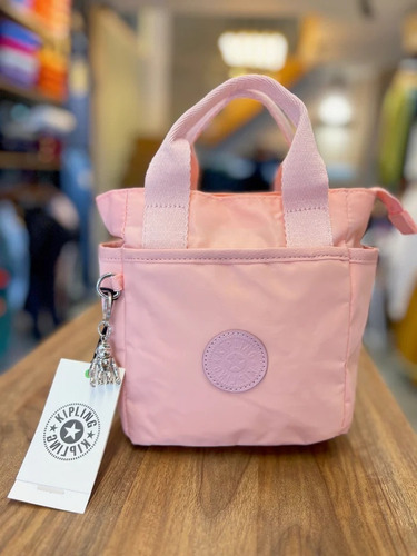 Bolso De Mano Kipling Rosado Mate