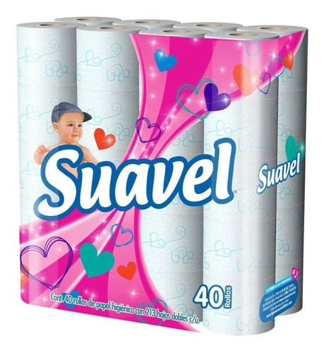 Papel Higiénico Suavel Grabado Doble Hoja De 40 u