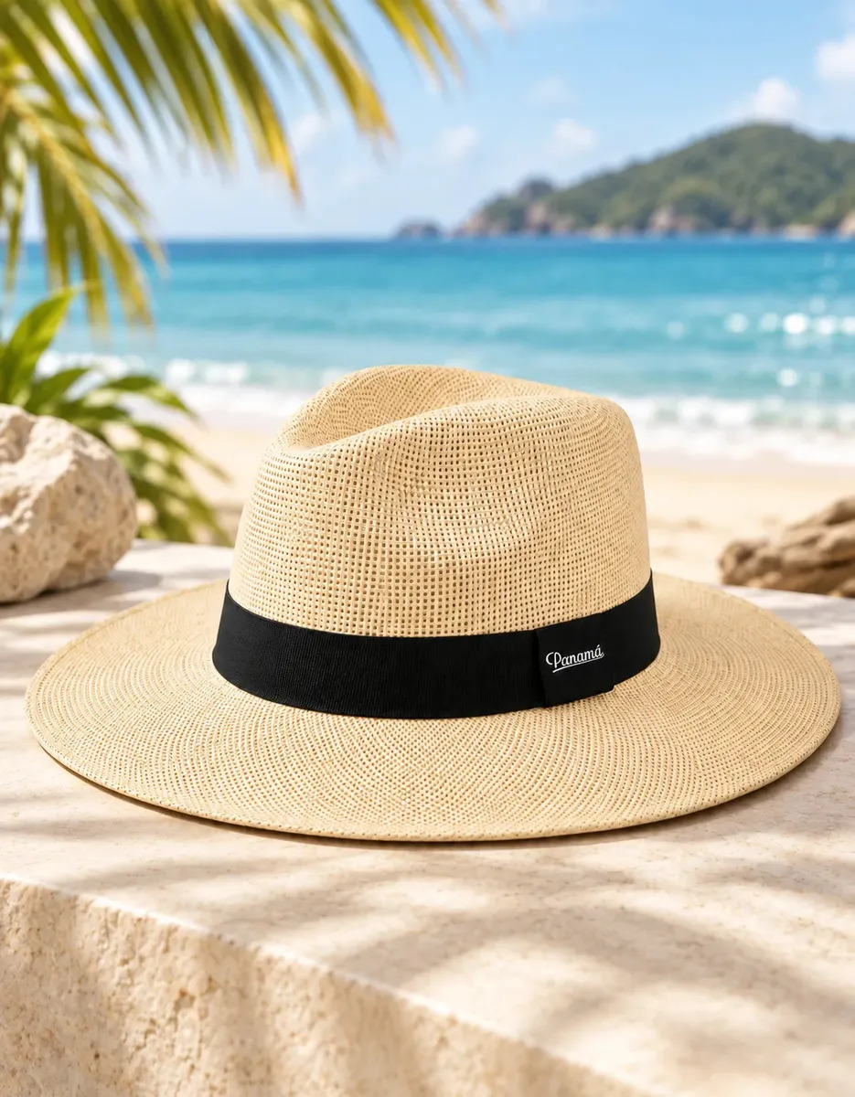 Chapéu Panamá Zyara Up Palha Aba Larga Clássico Casual Praia Masculino Feminino Top Verão Unissex Tamanho Único