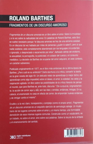 Fragmentos De Un Discurso Amoroso - Roland Barthes