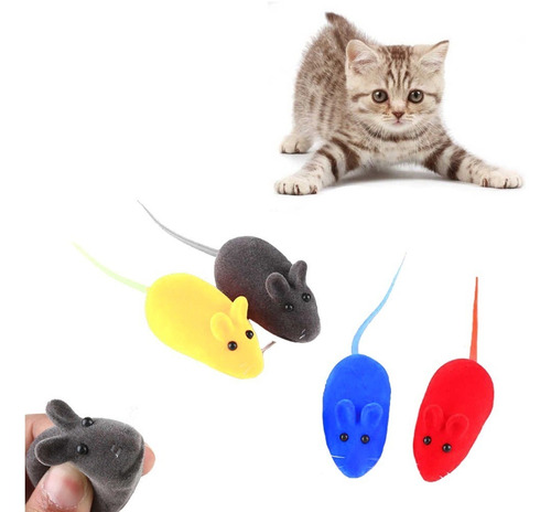 Juguete Para Gatos Ratón Con Chifle X4