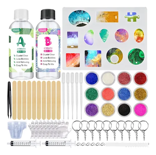 Kit Principiantes X82 Piezas Fabricación Joyas Con Resina
