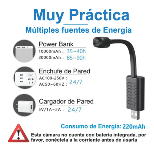Mini Cámara Espía Usb Flexible App V720 Wifi Hd 1080p