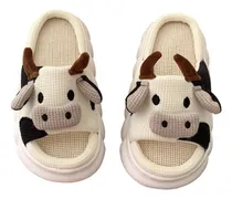 Comprar Pantuflas Vaca Animal Mujer Dama Suaves Cómodas Lino Muda 24