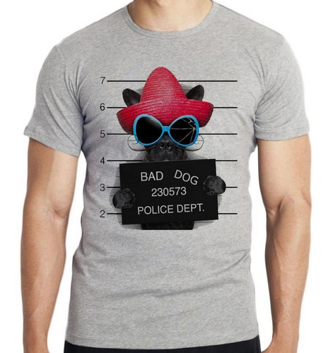 Camiseta Infantil Kids Bad Dog Cachorro Cão Police Preso