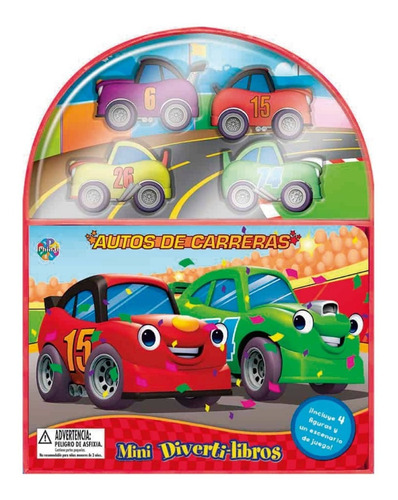Autos Carrera Mini Diverti-libros Libro Niños C/4 Figuras 