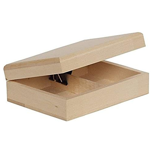 Caja De Madera Sin Terminar Cartas De Juego Tapa Y Divi...