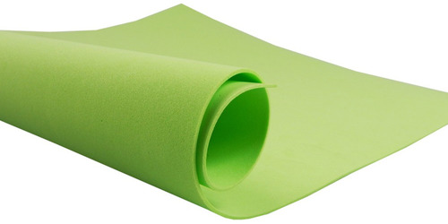 Folha De Borracha Eva Lisa 60x40 Para Atividade Escolar 5 Un Cor Verde-claro Liso