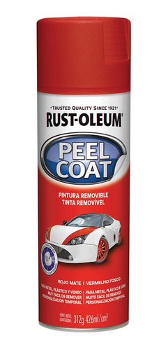 Rust-oleum Pintura Aerosol Automotive Peel C. Rojo Mate 312g